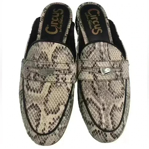 Circus by Sam Edelman Faux Snakeskin slide on shoe penny Size 7M NWOB - Picture 1 of 6